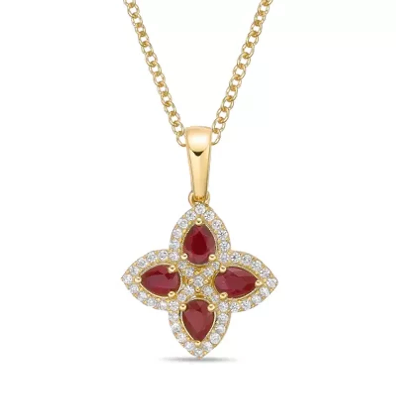 10K Gold Ruby and 1/5 ct. t.w. Diamond Pendant Necklace