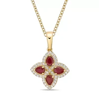 10K Gold Ruby and 1/5 ct. t.w. Diamond Pendant Necklace