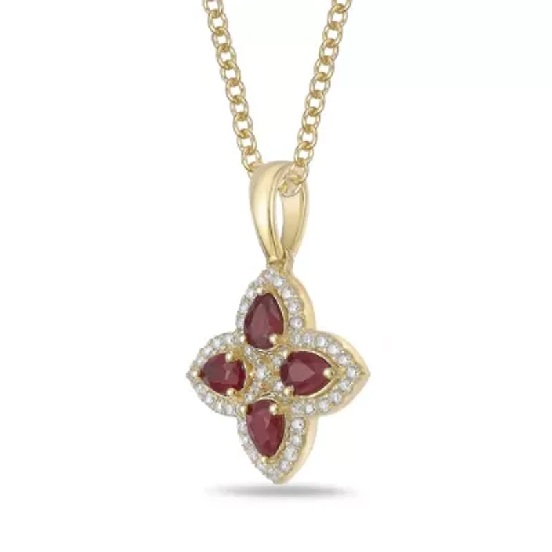 10K Gold Ruby and 1/5 ct. t.w. Diamond Pendant Necklace