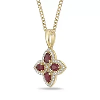 10K Gold Ruby and 1/5 ct. t.w. Diamond Pendant Necklace