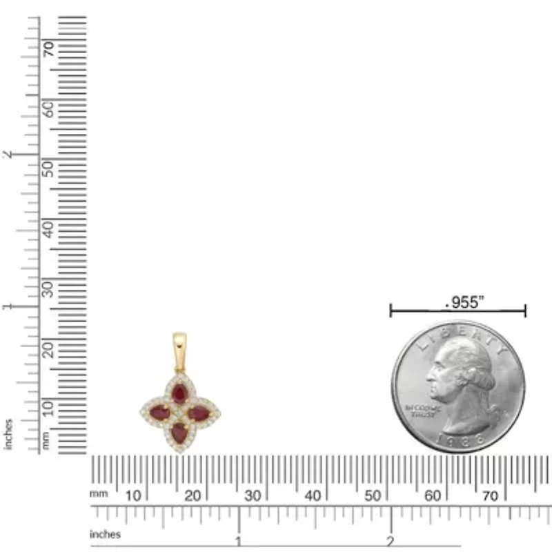 10K Gold Ruby and 1/5 ct. t.w. Diamond Pendant Necklace