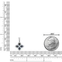 10K White Gold Sapphire and 1/5 ct. t.w. Diamond Pendant Necklace