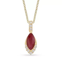 10K Gold Ruby and 1/10 ct. t.w. Diamond Pendant Necklace