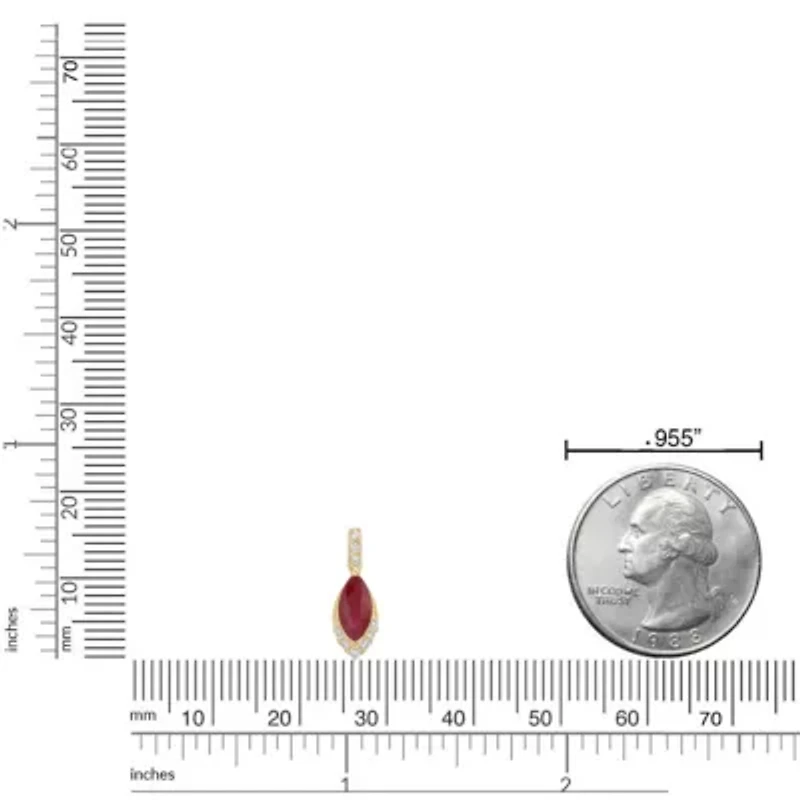 10K Gold Ruby and 1/10 ct. t.w. Diamond Pendant Necklace