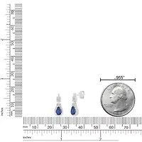 10K White Gold Sapphire and 1/4 ct. t.w. Diamond Drop Earrings