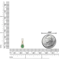 10K Gold Emerald and 1/8 ct. t.w. Diamond Pendant Necklace
