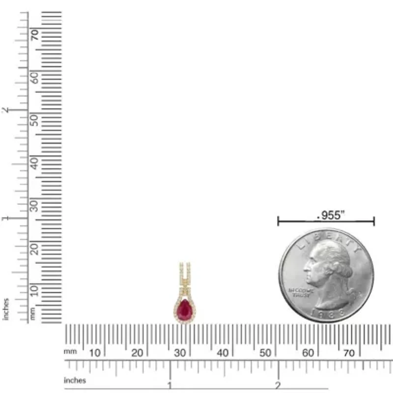 10K Gold Ruby and 1/8 ct. t.w. Diamond Pendant Necklace
