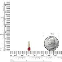 10K Gold Ruby and 1/8 ct. t.w. Diamond Pendant Necklace