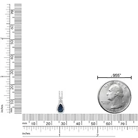 10K White Gold Sapphire and 1/8 ct. t.w. Diamond Pendant Necklace