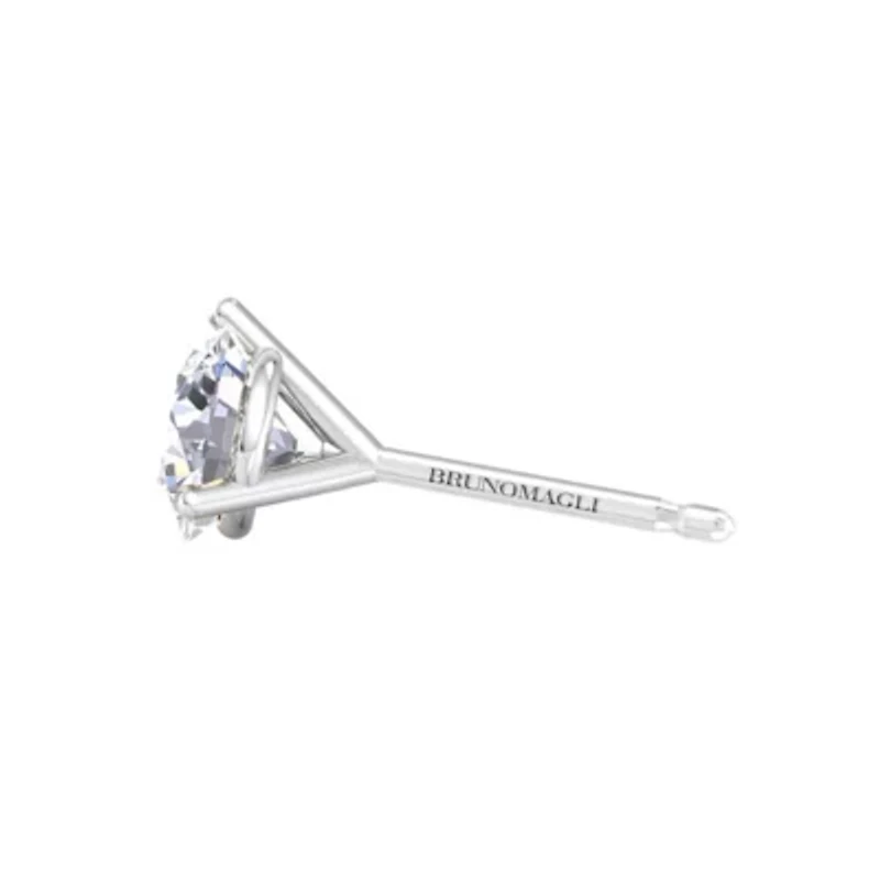 Lab Created Mens 1 Carat Lab Grown Diamond Martini Stud Earring In Sterling Silver