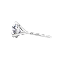 Lab Created Mens 1 Carat Lab Grown Diamond Martini Stud Earring In Sterling Silver