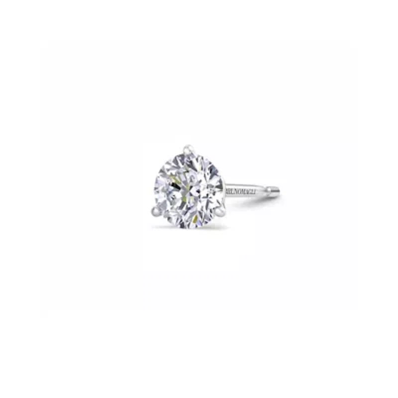 Lab Created Mens Carat Lab Grown Diamond Martini Stud Earring In Sterling Silver