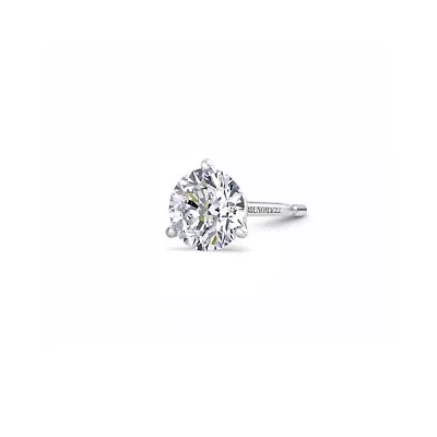 Lab Created Mens Carat Lab Grown Diamond Martini Stud Earring In Sterling Silver