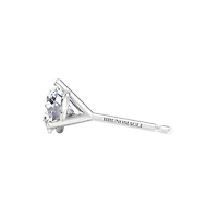 Lab Created Mens Carat Lab Grown Diamond Martini Stud Earring In Sterling Silver