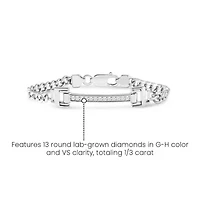 Lab Created Mens Emanuele 1/3 Carat Lab Grown Diamond Bracelet In Sterling Silver, 8 Inches