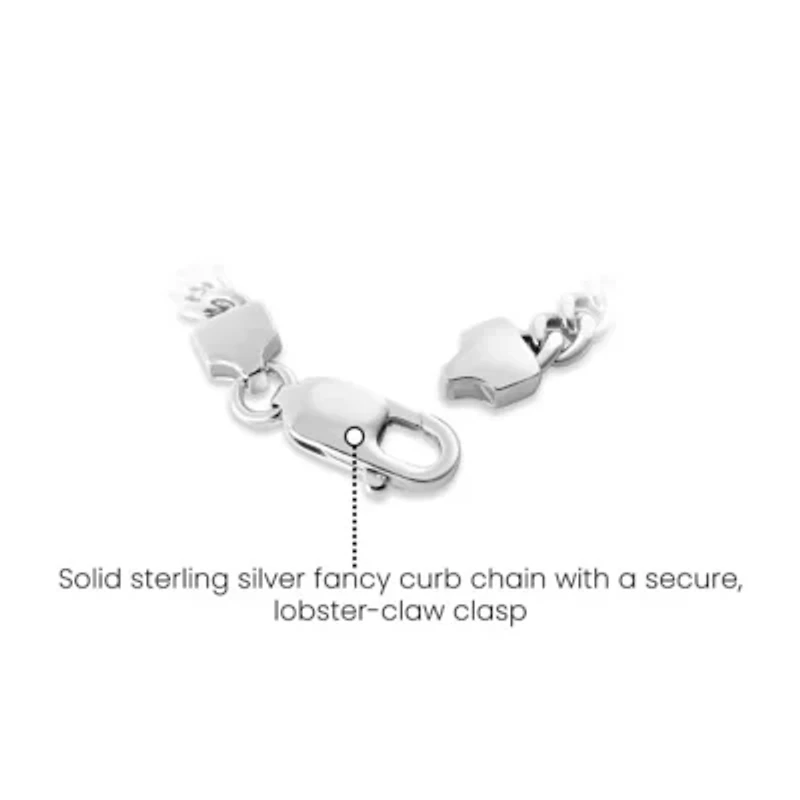 Lab Created Mens Emanuele 1/3 Carat Lab Grown Diamond Bracelet In Sterling Silver, 8 Inches