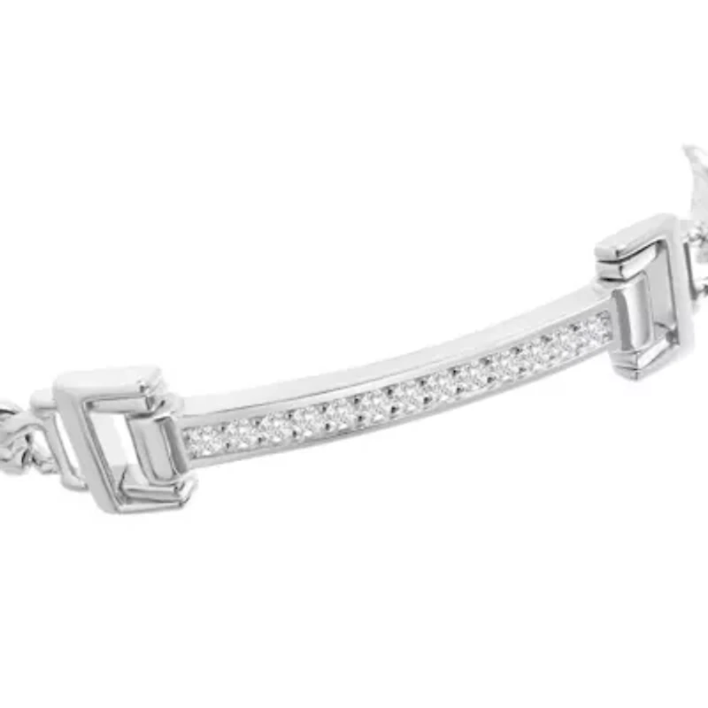 Lab Created Mens Emanuele 1/3 Carat Lab Grown Diamond Bracelet In Sterling Silver, 8 Inches