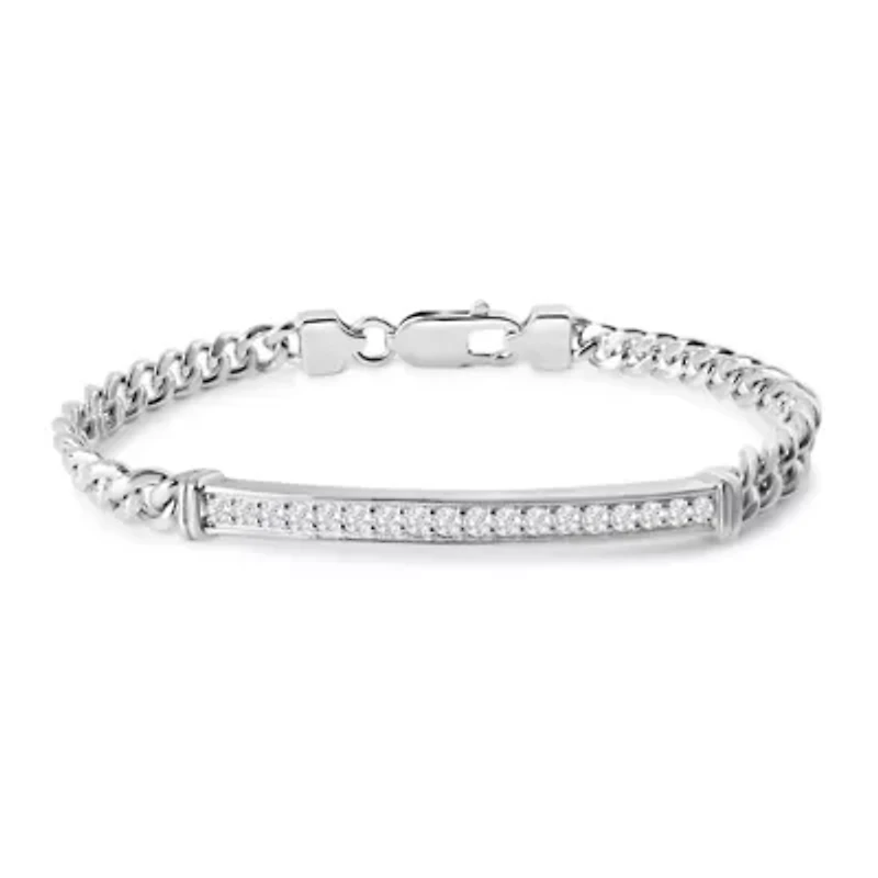 Lab Created Mens Domenico 1/2 Carat Lab Grown Diamond Bracelet In Sterling Silver, 8 Inches