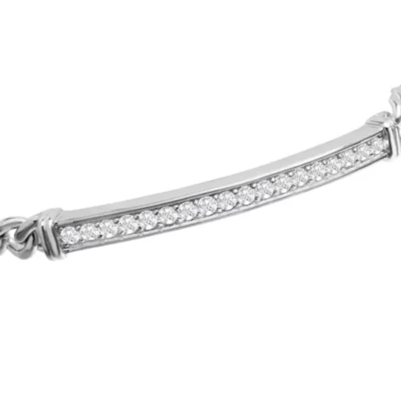 Lab Created Mens Domenico 1/2 Carat Lab Grown Diamond Bracelet In Sterling Silver, 8 Inches