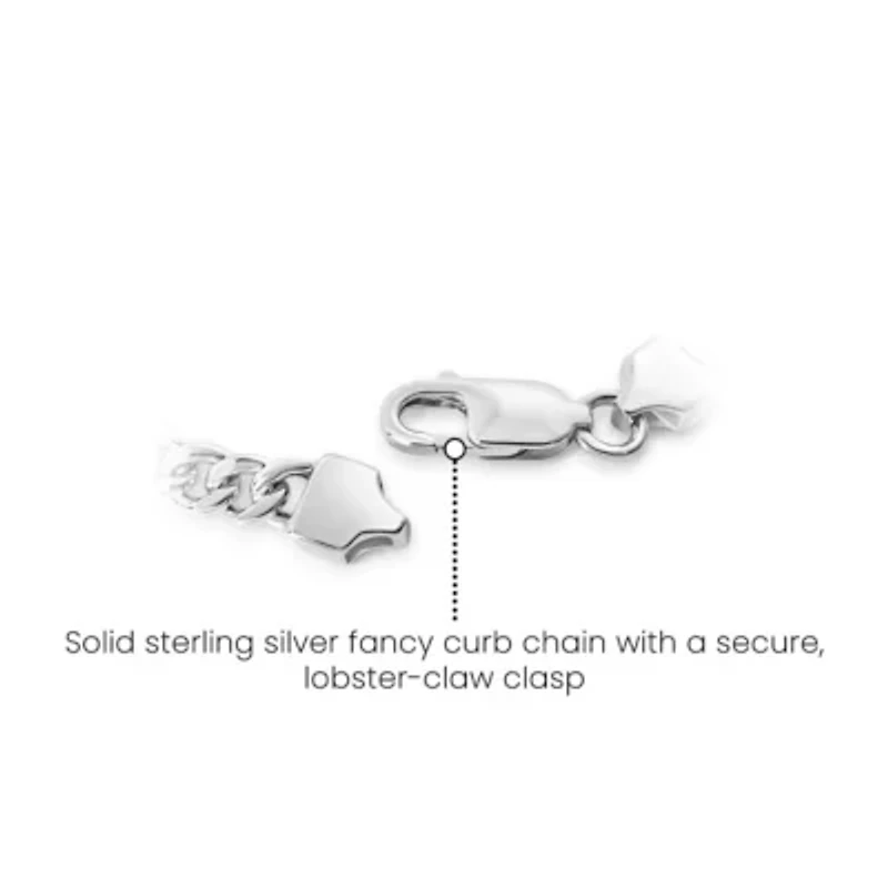 Lab Created Mens Carlo 1/10 Carat Lab Grown Diamond Bracelet In Sterling Silver, 8 Inches