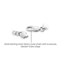 Lab Created Mens Carlo 1/10 Carat Lab Grown Diamond Bracelet In Sterling Silver, 8 Inches