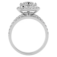Lab Created Carat Halo Grown Diamond Bridal Set Sterling Silver