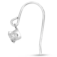 1 Carat Moissanite Drop Earrings In Sterling Silver, 1/2 Inch