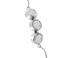 Lab Created Carat Lab Grown Diamond Bolo Bracelet In Sterling Silver