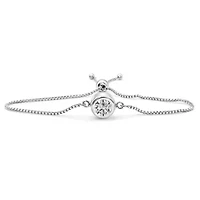 Lab Created 1 Carat Lab Grown Diamond Bolo Bracelet In Sterling Silver, Adjustable 6-9 Inches