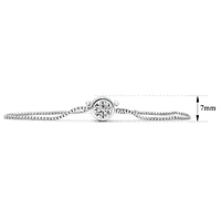 Lab Created 1 Carat Lab Grown Diamond Bolo Bracelet In Sterling Silver, Adjustable 6-9 Inches
