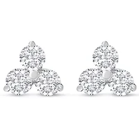 1 Carat Moissanite Triangle Stud Earrings In Sterling Silver