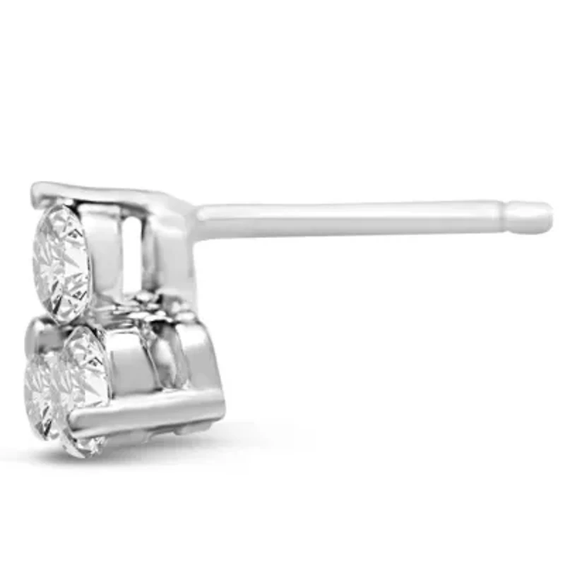 1 Carat Moissanite Triangle Stud Earrings In Sterling Silver