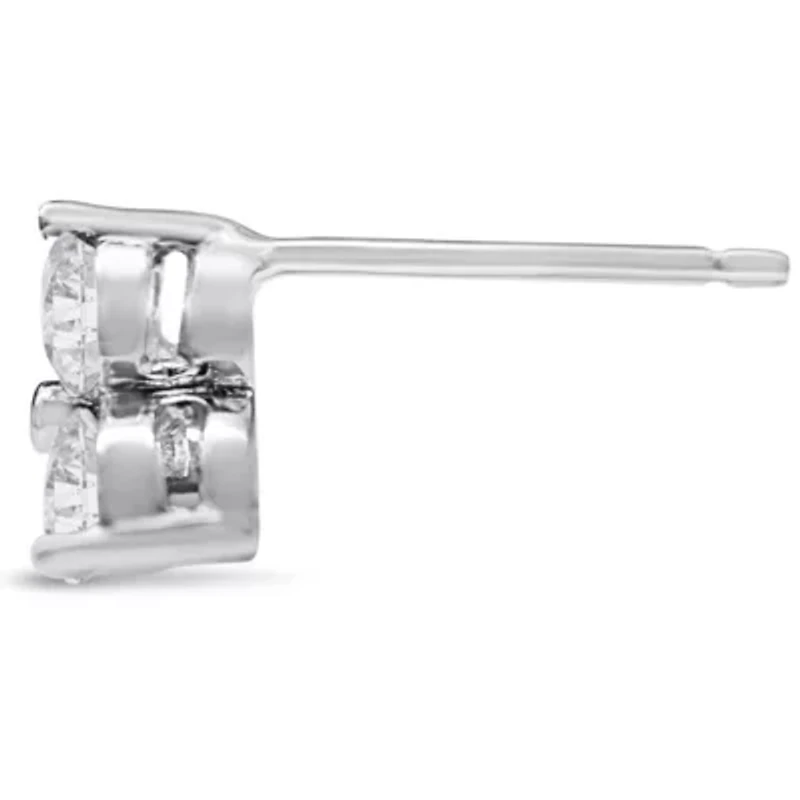 1 Carat Moissanite Triangle Stud Earrings In Sterling Silver