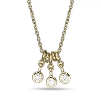 Lab Created 18k Gold Plated Sterling Silver Lab Grown Diamond Accent Dangling Pendant Necklace