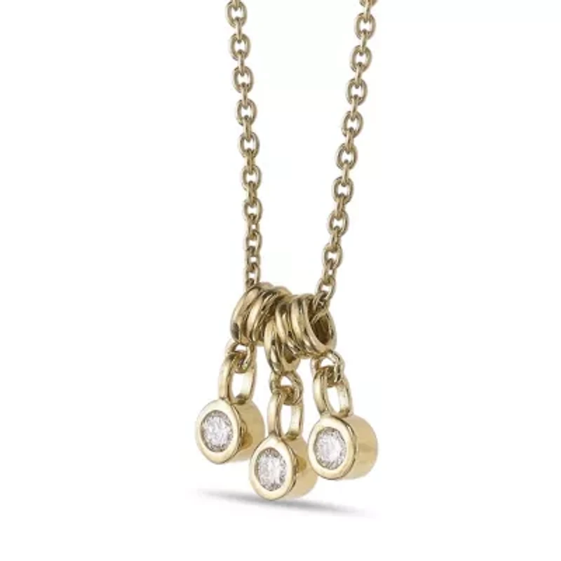 Lab Created 18k Gold Plated Sterling Silver Lab Grown Diamond Accent Dangling Pendant Necklace