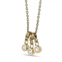 Lab Created 18k Gold Plated Sterling Silver Lab Grown Diamond Accent Dangling Pendant Necklace