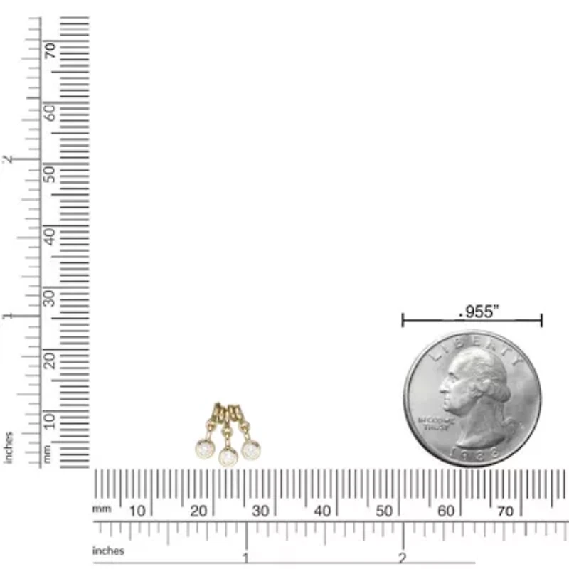 Lab Created 18k Gold Plated Sterling Silver Lab Grown Diamond Accent Dangling Pendant Necklace