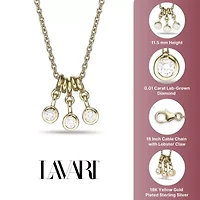Lab Created 18k Gold Plated Sterling Silver Lab Grown Diamond Accent Dangling Pendant Necklace