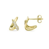 Lab Created 18k Gold Plated Silver 1/6 CTTW Lab Grown Diamond Dangle Toggle Earrings