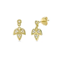 Lab Created 18k Gold Plated Silver Lab Grown Diamond Accent Dangle Earrings