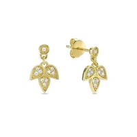 Lab Created 18k Gold Plated Silver Lab Grown Diamond Accent Dangle Earrings