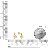 Lab Created 18k Gold Plated Silver Lab Grown Diamond Accent Dangle Earrings