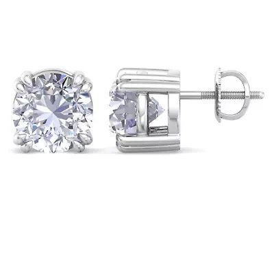 Lab Created Carat Lab Grown Diamond Stud Earrings In Sterling Silver