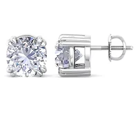 Lab Created Carat Lab Grown Diamond Stud Earrings In Sterling Silver