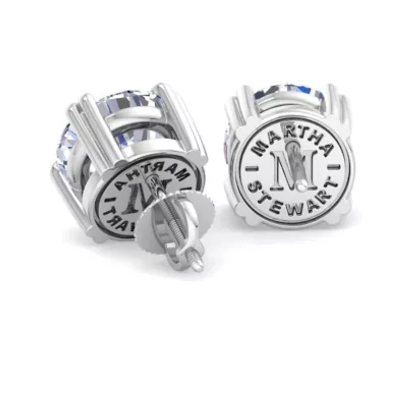 Lab Created Carat Lab Grown Diamond Stud Earrings In Sterling Silver