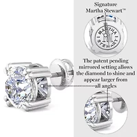 Lab Created Carat Lab Grown Diamond Stud Earrings In Sterling Silver