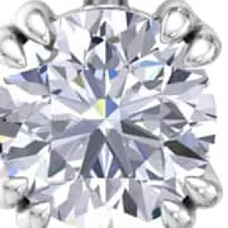 Lab Created Carat Round Shape Lab Grown Diamond Drop Earrings In Sterling Silver