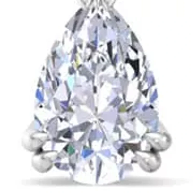 Lab Created Carat Pear Shape Lab Grown Diamond Drop Earrings In Sterling Silver