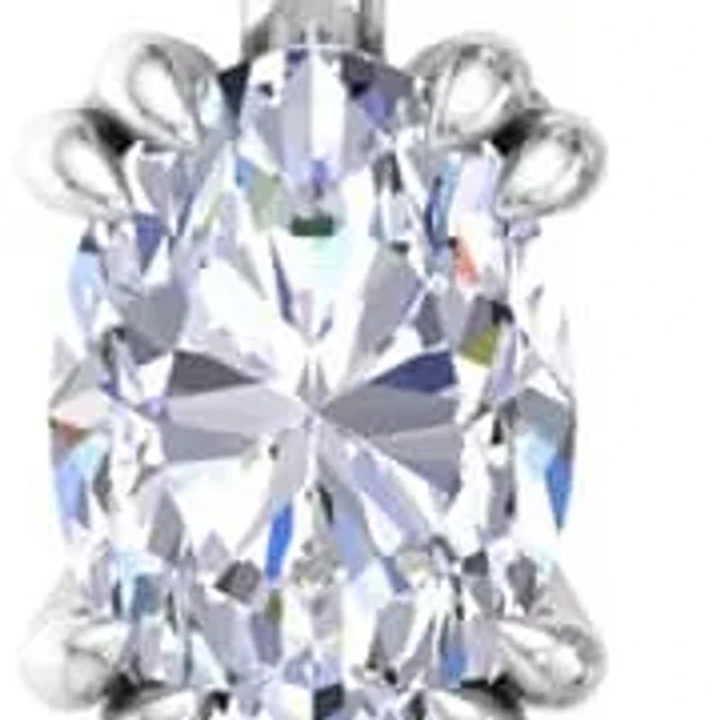 Lab Created Carat Oval Shape Lab Grown Diamond Drop Earrings In Sterling Silver