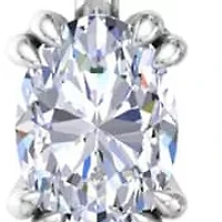 Lab Created Carat Oval Shape Lab Grown Diamond Drop Earrings In Sterling Silver